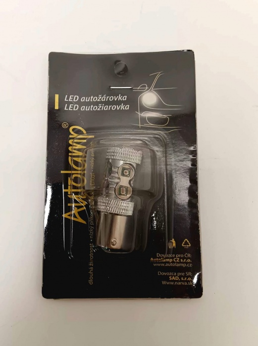 žárovka LED 12V 21W BA15s červená 50W CANBUS