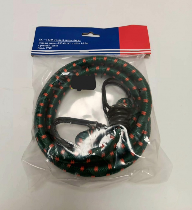 pružný upínák s dvojitými háky pr.12mm x 122 cm