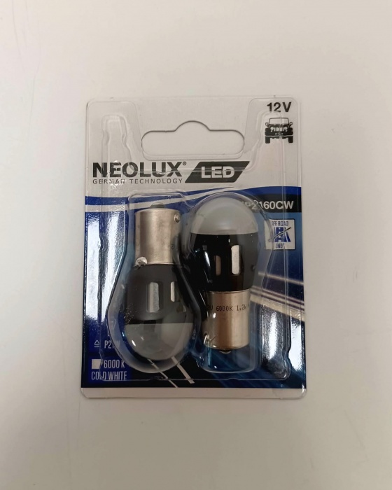 Blistr 2x žárovka LED 12V BA15s P21W čirá NEOLUX