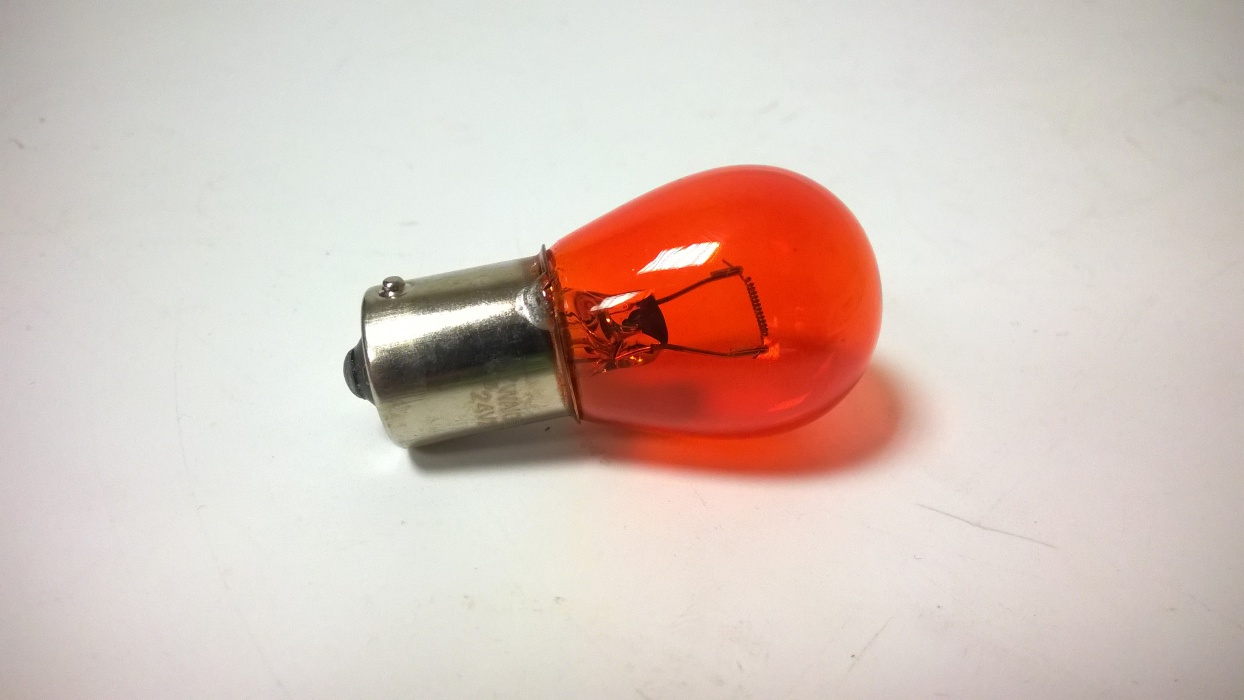 žárovka  24V   21W  BAU15s oranž.