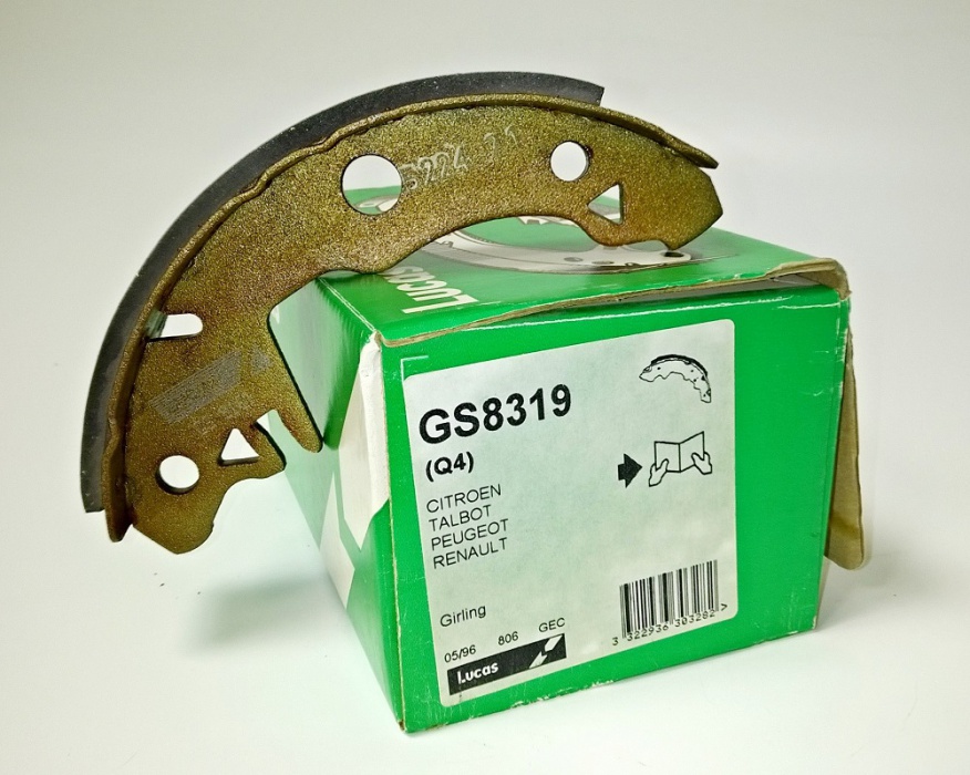 sada brzdových čelistí