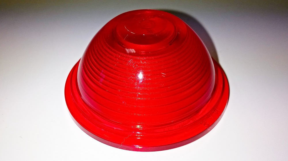 kryt kulatý na obrysové světlo , červený